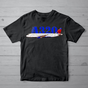 Airbus a320 Aeroplane Watercolor drawing T-Shirt