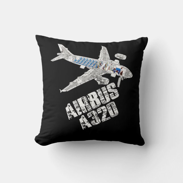 Airbus A320 jet airplane cutaway aviation pilot gi Cushion (Front)