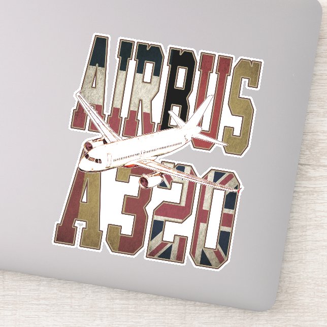 Airbus a320 Jetliner. Vintage European Flags (Detail)