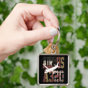 Airbus a320 Jetliner. Vintage European Flags Key Ring