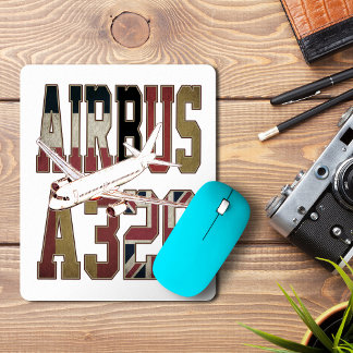 Airbus a320 Jetliner. Vintage European Flags Mouse Mat