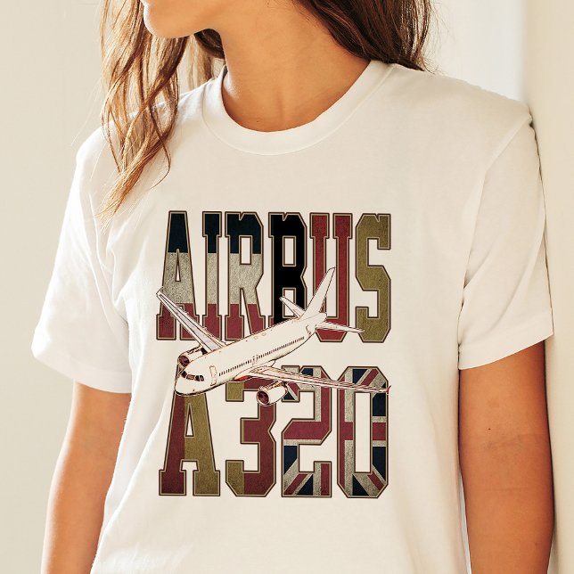 Airbus a320 Jetliner. Vintage European Flags T-Shirt (Creator Uploaded)