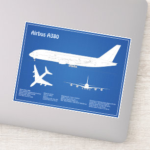 Airbus a380 - Aeroplane Blueprint Drawing Plans AB