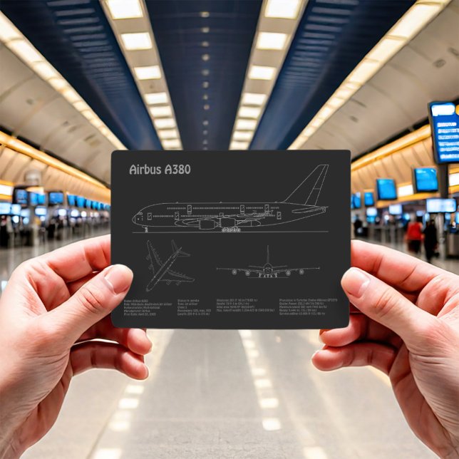 Airbus a380 - Aeroplane Blueprint Drawing Plans PD Postcard (Creator Uploaded)