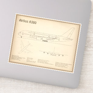 Airbus a380 - Aeroplane Blueprint Drawing Plans SD