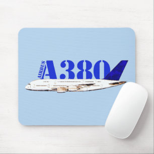 Airbus A380 Aeroplane Watercolor drawing Mouse Mat