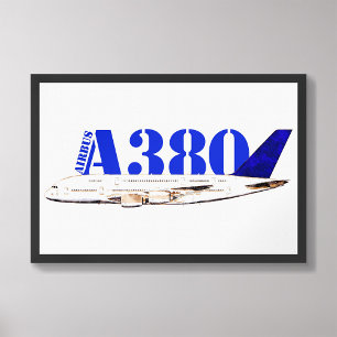 Airbus A380 Aeroplane Watercolor drawing Photo Print
