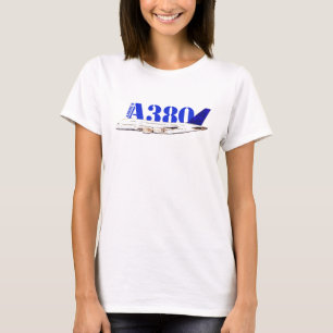 Airbus A380 Aeroplane Watercolor drawing T-Shirt