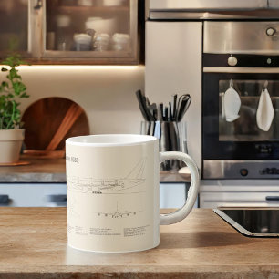 Airbus a380 - Airplane Blueprint Drawing Plans SD Coffee Mug