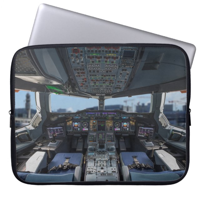  Airbus A380 Cockpit Laptop Sleeve (Front)