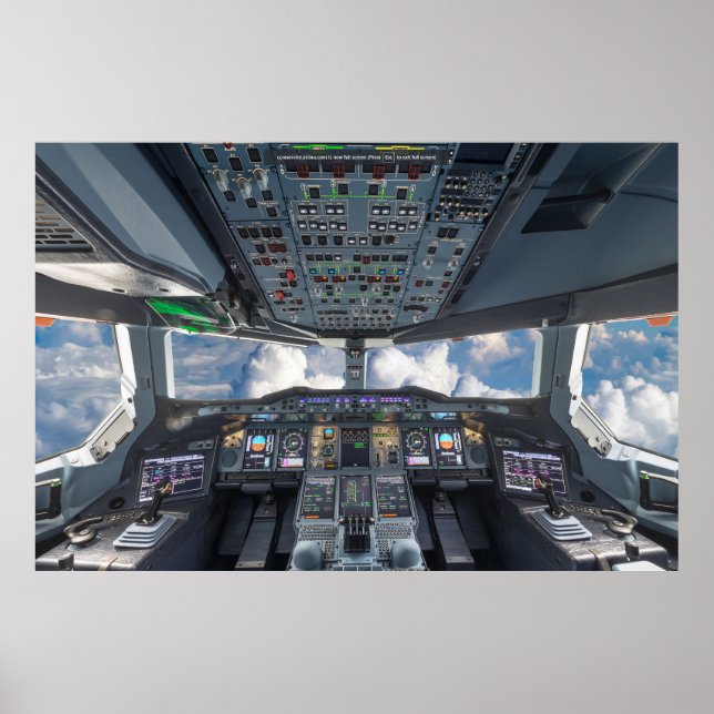Airbus A380 Cockpit Poster (Front)
