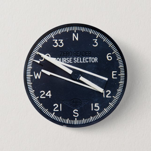 Aircraft Aeroplane Flying Flight Course Instrument 6 Cm Round Badge (Front)