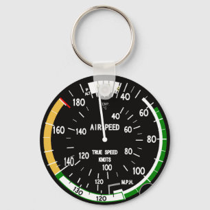 Aircraft Airspeed Indicator Flight Instrument Key Ring