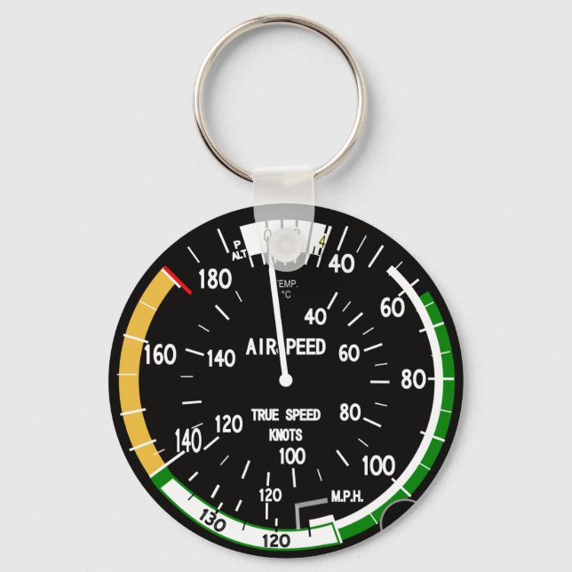 Aircraft Airspeed Indicator Flight Instrument Key Ring (Front)