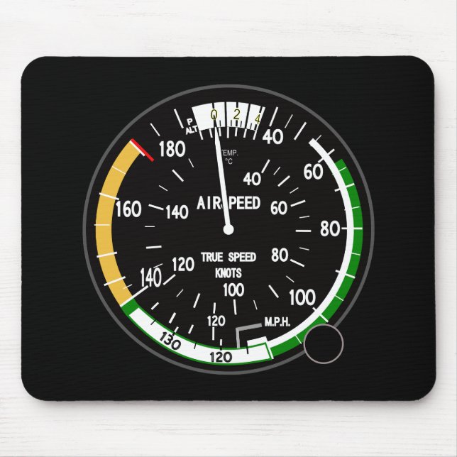 Aircraft Airspeed Indicator Flight Instrument Mouse Mat (Front)