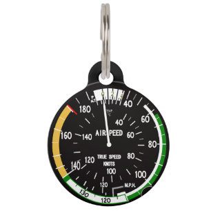 Aircraft Airspeed Indicator Flight Instrument Pet Tag