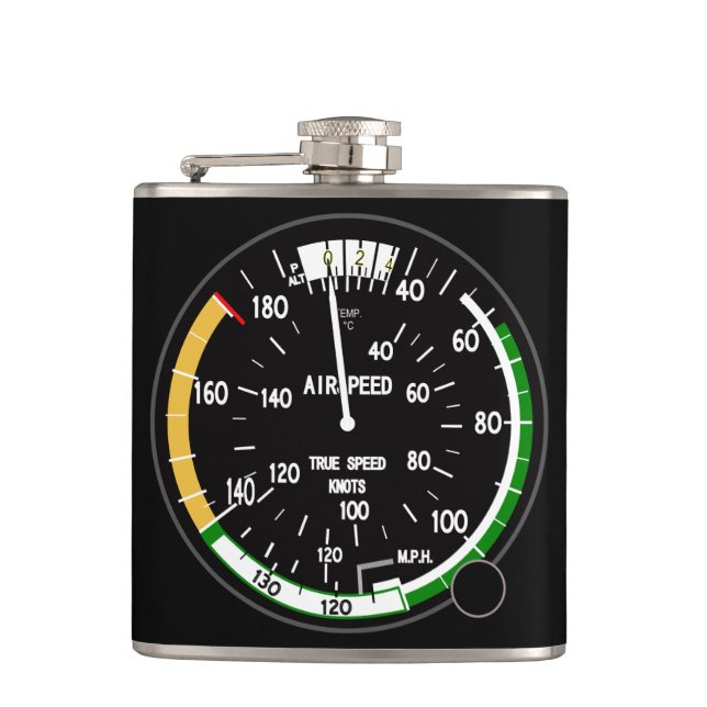 Aircraft Airspeed Indicator Hip Flask (Front)