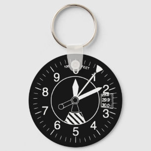 Aircraft Altimeter Gauge Key Ring
