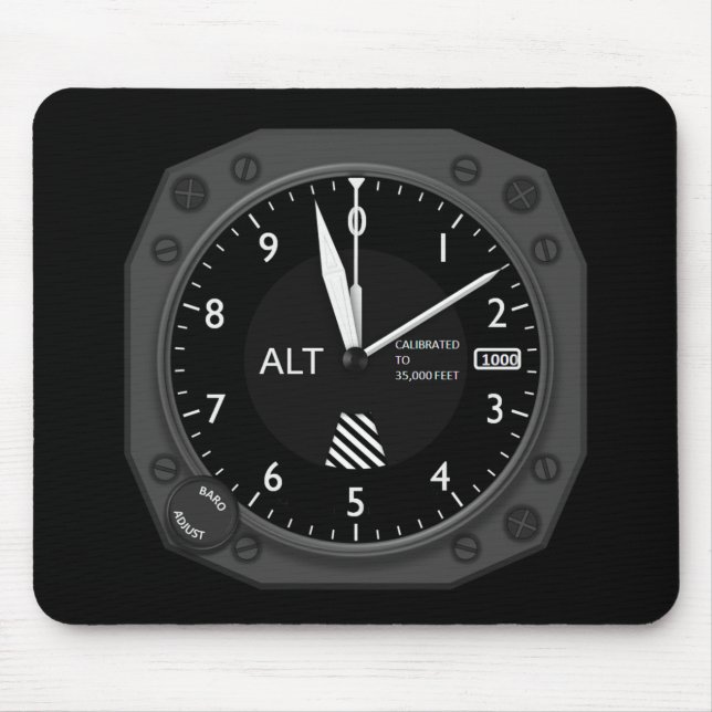 Aircraft Altimeter Image Mouse Mat (Front)