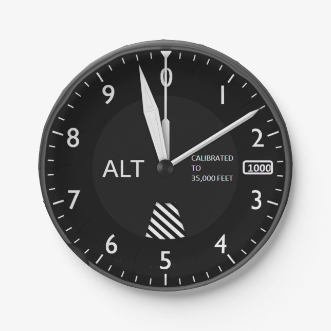Aircraft Altimeter Paper Plate (Front)