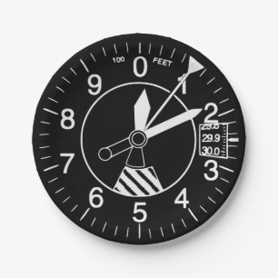 Aircraft Altimeter Paper Plate