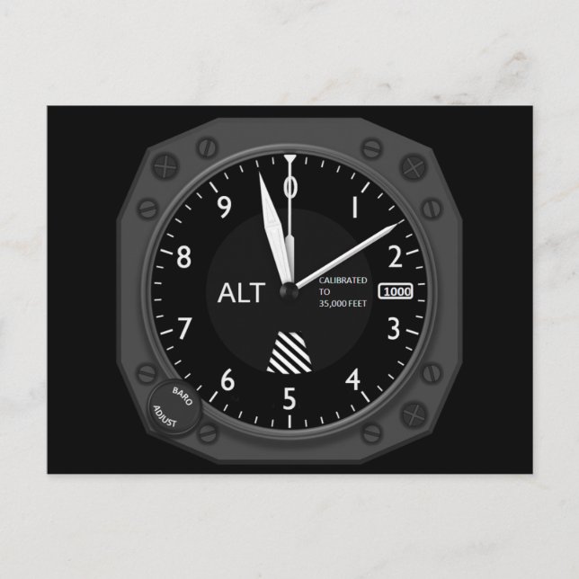 Aircraft Altimeter Postcard (Front)