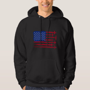 Aircraft American Flag Airplane Pilot 4th of July  Hoodie