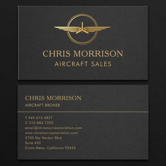 Aircraft Aviation Sales Business Card (Creator Uploaded)