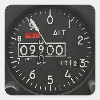 Aircraft Avionics Altimeter Square Sticker