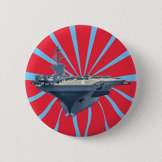 Aircraft Carrier 6 Cm Round Badge (Front)