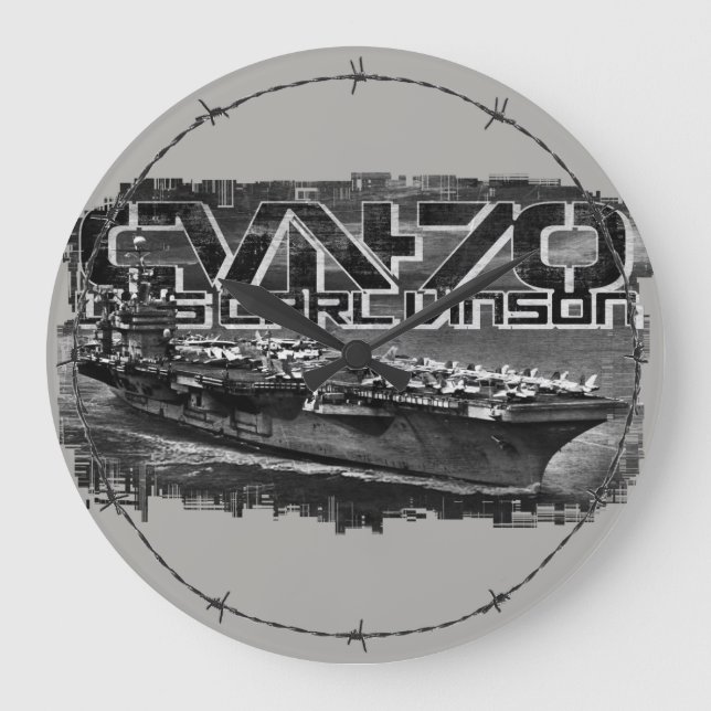 Aircraft carrier Carl Vinson Acrylic Wall Clock (Front)