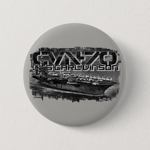 Aircraft carrier Carl Vinson Round Button Button