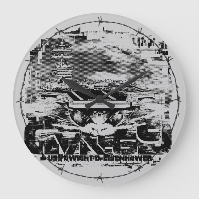 Aircraft carrier D.D.Eisenhower Acrylic Wall Clock (Front)