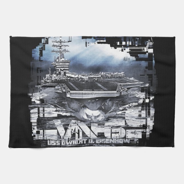 Aircraft carrier D.D.Eisenhower Kitchen Towels (Horizontal)