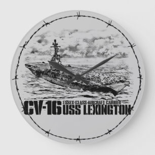 Aircraft carrier Lexington Aif wallclock