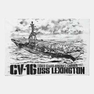 Aircraft carrier Lexington Dawsonsf kitchentowel Tea Towel