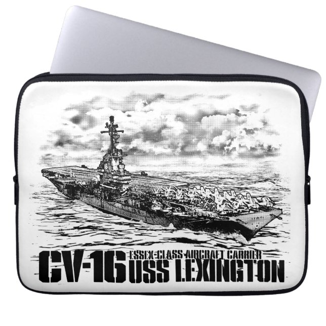 Aircraft carrier Lexington Fuji electronicsbag Laptop Sleeve (Front)