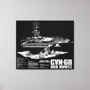 Aircraft carrier Nimitz Wrappedcanvas Canvas Print
