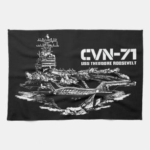 Aircraft carrier Theodore Roosevelt Dawsonsf kitc Tea Towel
