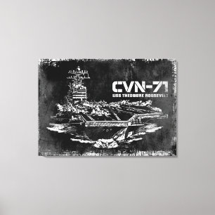 Aircraft carrier Theodore Roosevelt Wrappedcanvas Canvas Print