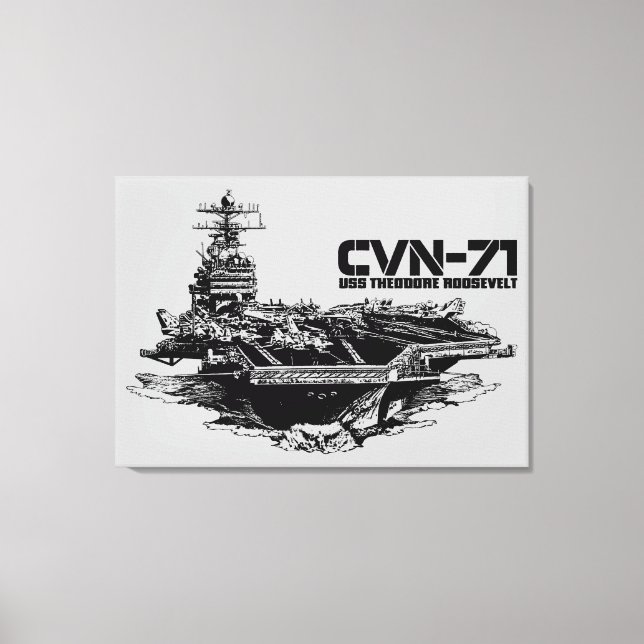 Aircraft carrier Theodore Roosevelt Wrappedcanvas Canvas Print (Front)