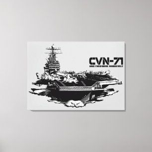 Aircraft carrier Theodore Roosevelt Wrappedcanvas Canvas Print