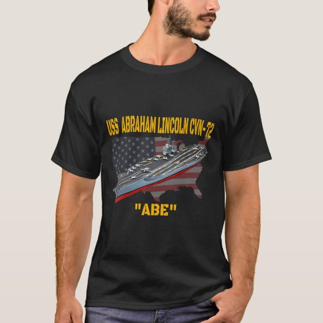 Aircraft Carrier USS Abraham Lincoln CVN-72 Vetera T-Shirt (Front)