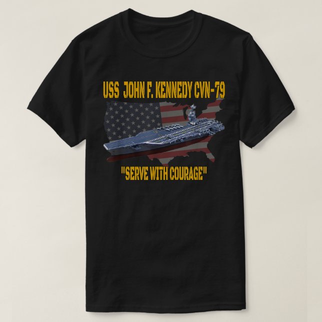 Aircraft Carrier USS John F. Kennedy CVN79 Veteran T-Shirt (Design Front)