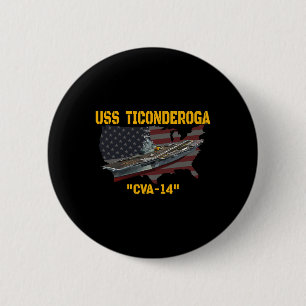 Aircraft Carrier Uss Ticonderoga Cva-14 Veterans D 6 Cm Round Badge