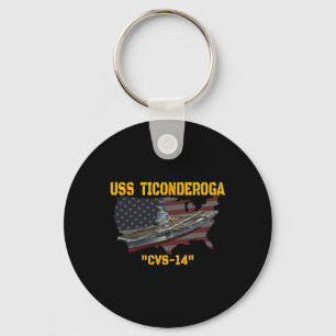 Aircraft Carrier Uss Ticonderoga Cvs-14 Veterans D Key Ring