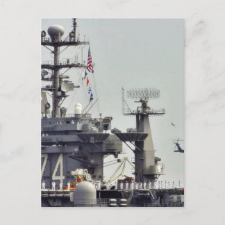 Aircraft Carriers Helicopters Ships Navy Sailors Postcard