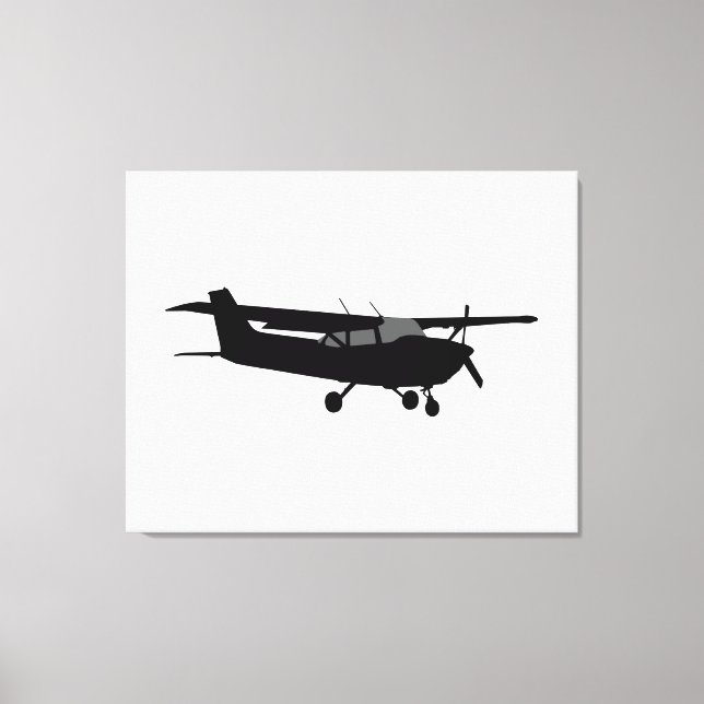 Aircraft Cessna Black Silhouette Flying Decor (Front)