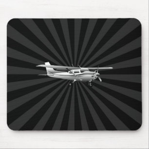 Aircraft Cessna Silhouette Flying Sunburst Decor Mouse Mat