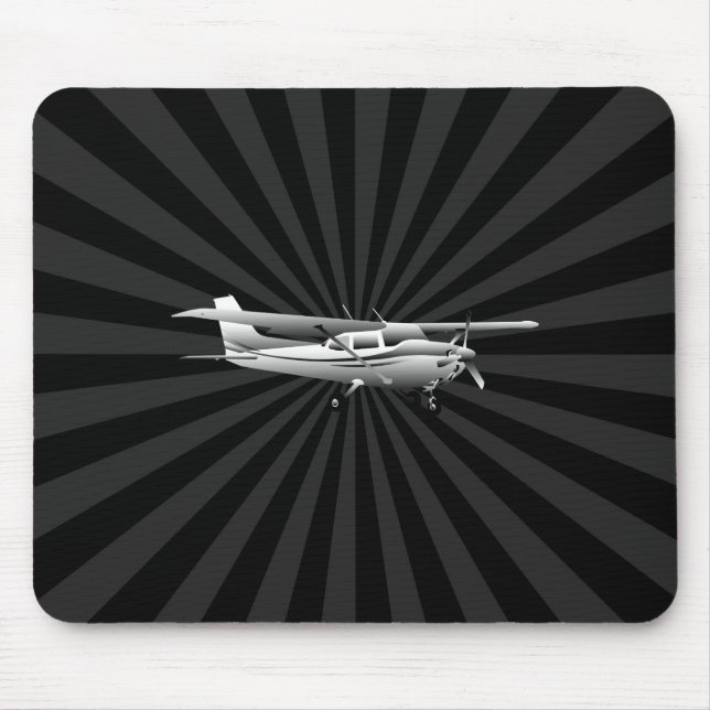 Aircraft Cessna Silhouette Flying Sunburst Decor Mouse Mat (Front)